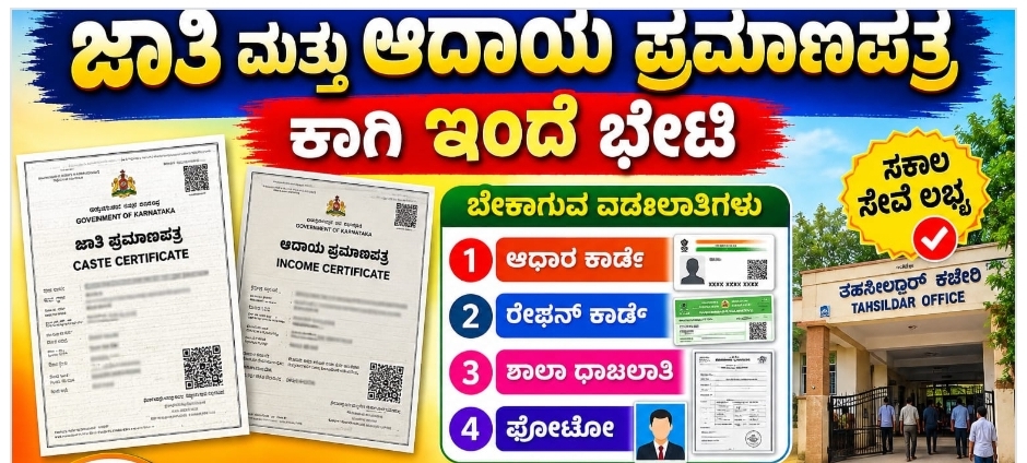 ಜಾತಿ ಮತ್ತು ಆದಾಯ ಪ್ರಮಾಣ ಪತ್ರ
